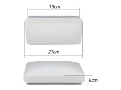 New NETTLIFE Lámpara techo LED 15W, Dormitorio cielo estrellado 21cm, Blanca cálida, Estrella cuadrada, Decoración cocina, Niños, Oficina Blanco