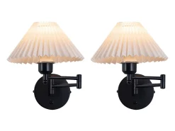 Clearance NETTLIFE Lote de 2 adhesivos, adhesivo interior vintage: Difusor E27, retroiluminación pared orientable, 40W.MAX, , sin bombilla. Blanco