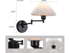 Clearance NETTLIFE Lote de 2 adhesivos, adhesivo interior vintage: Difusor E27, retroiluminación pared orientable, 40W.MAX, , sin bombilla. Blanco
