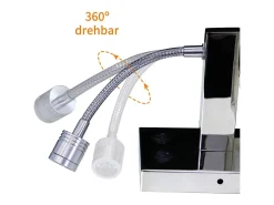 Outlet NETTLIFE lote de 2 lámparas murales LED para interiores, para habitación, aplique para salón, lámpara de cabecera, cama de tela con brazo de lectura flexible E27. Plateado