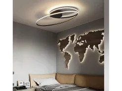 NETTLIFE . Luces de techo LED para salón de 36W, lámpara para salón y habitación, 3000K, luz blanca cálida. Negro