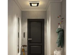 Sale NETTLIFE Luz de techo LED 23W 24cm lámpara de cocina blanca cálida diseño moderno lámpara cuadrada de dormitorio pasillo para sala de estar Negro