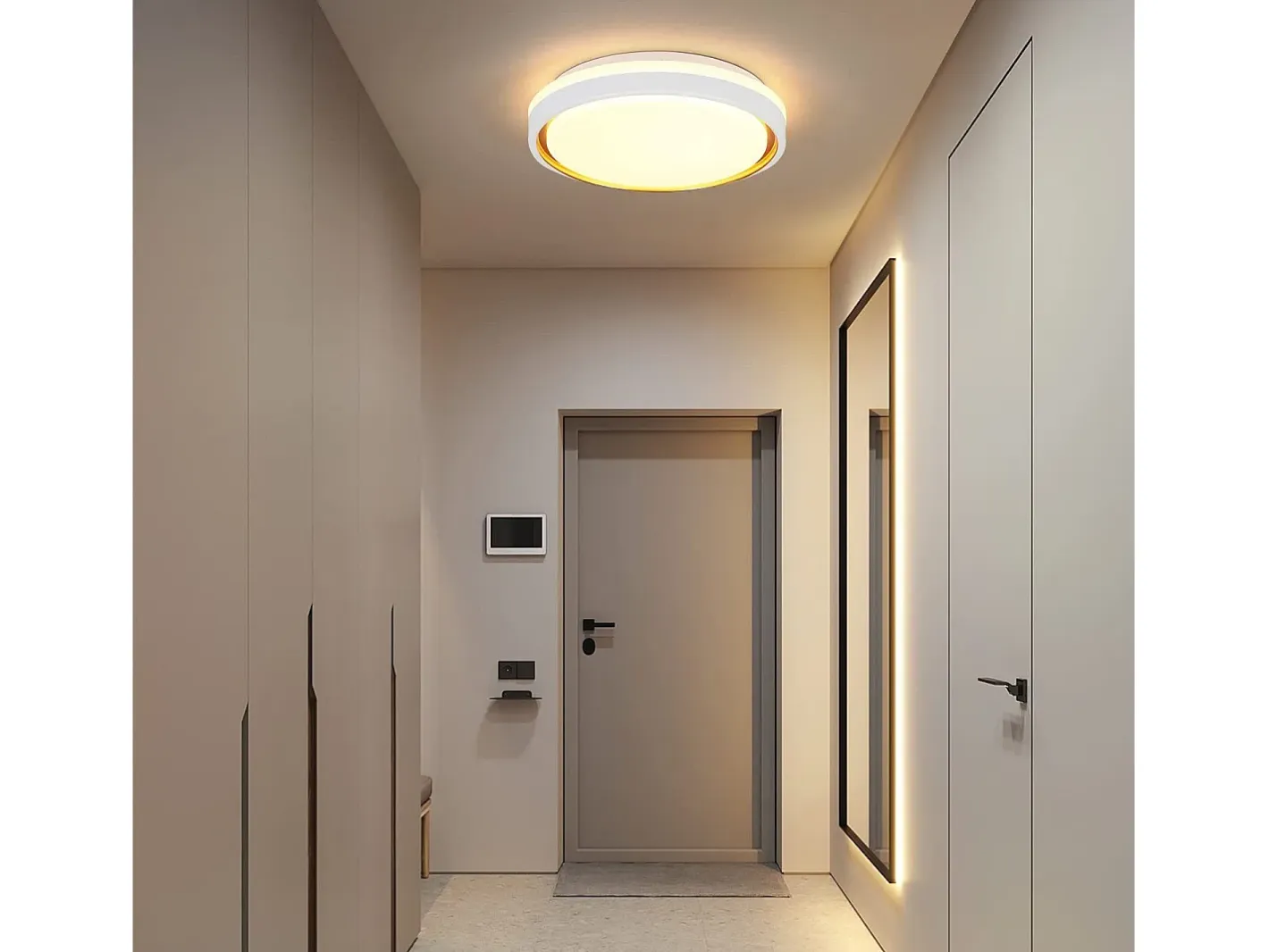 NETTLIFE Luz de Techo LED 18W 30cm Dormitorio Regulable con Control Remoto Cocina Lámpara de Cocina Redonda Moderna para Sala de Estar Pasillo Blanco Hot