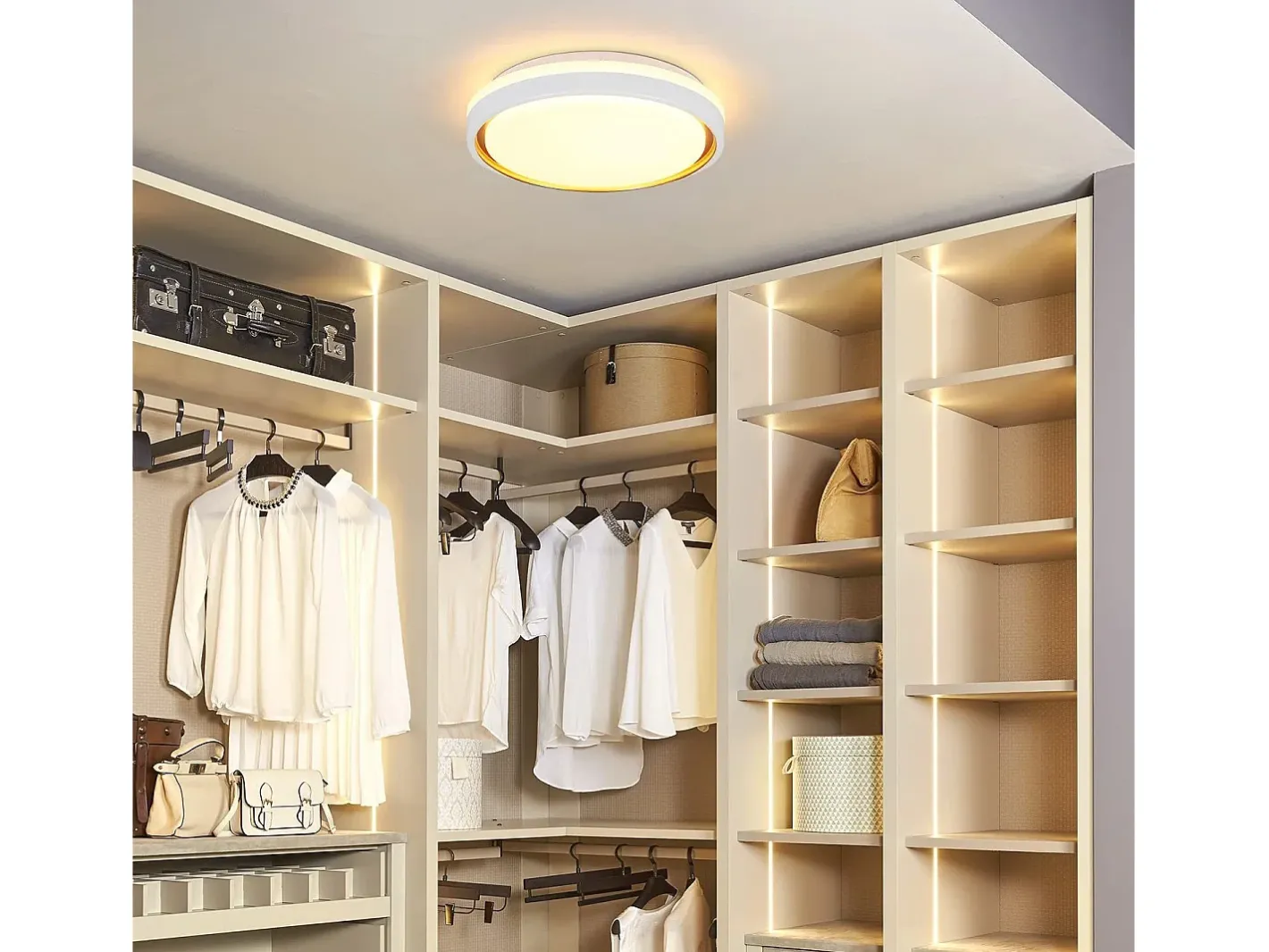 NETTLIFE Luz de Techo LED 18W 30cm Dormitorio Regulable con Control Remoto Cocina Lámpara de Cocina Redonda Moderna para Sala de Estar Pasillo Blanco Hot