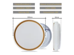NETTLIFE Luz de Techo LED 18W 30cm Dormitorio Regulable con Control Remoto Cocina Lámpara de Cocina Redonda Moderna para Sala de Estar Pasillo Blanco Hot
