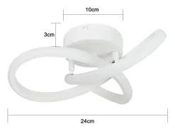 NETTLIFE Plafón-Luz de Techo LED Blanca Moderna 3000K cálido 17W Lámpara de Dormitorio con diseño geométrico pequeño para Sala de Estar Blanco