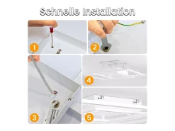 NETTLIFE Plafón-Luz de Techo LED Regulable Sala de Estar Diseño Moderno con Control Remoto 52W Lámpara de Dormitorio de Cocina para Comedor Cocina Blanco