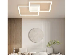 NETTLIFE Plafón-Luz de Techo LED Regulable Sala de Estar Diseño Moderno con Control Remoto 52W Lámpara de Dormitorio de Cocina para Comedor Cocina Blanco