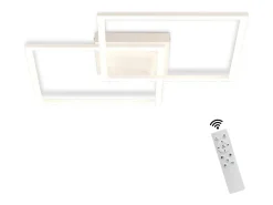 NETTLIFE Plafón-Luz de Techo LED Regulable Sala de Estar Diseño Moderno con Control Remoto 52W Lámpara de Dormitorio de Cocina para Comedor Cocina Blanco