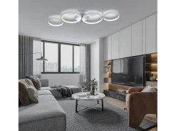 NETTLIFE Luz de Techo LED Regulable 55W Anillo Redondo Moderno con Control Remoto 88cm para Dormitorio Sala de Estar Oficina Cocina Blanco Sale