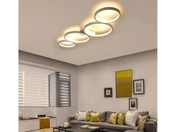 NETTLIFE Luz de Techo LED Regulable 55W Anillo Redondo Moderno con Control Remoto 88cm para Dormitorio Sala de Estar Oficina Cocina Blanco Sale