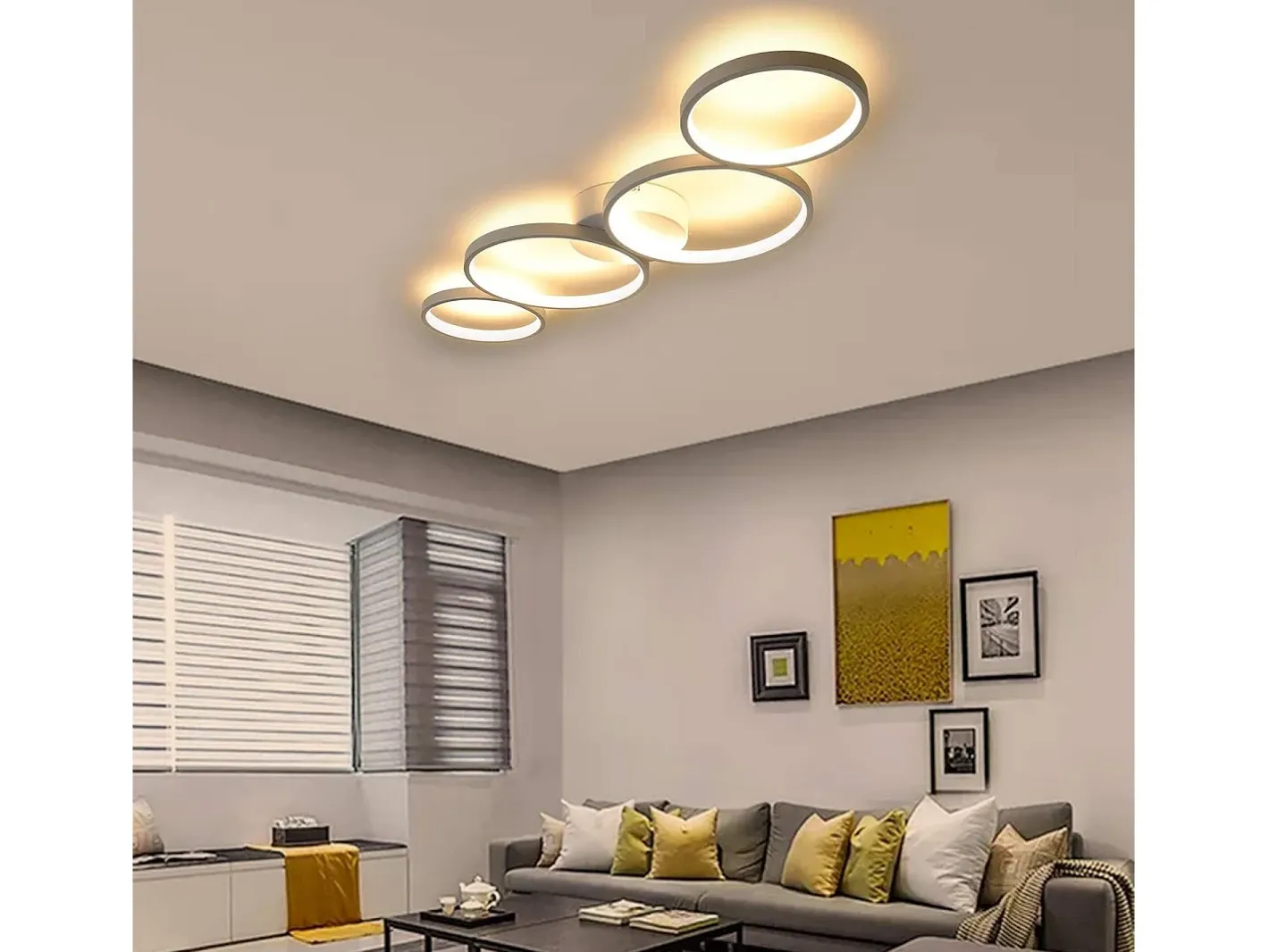 NETTLIFE Luz de Techo LED Regulable 55W Anillo Redondo Moderno con Control Remoto 88cm para Dormitorio Sala de Estar Oficina Cocina Blanco Sale