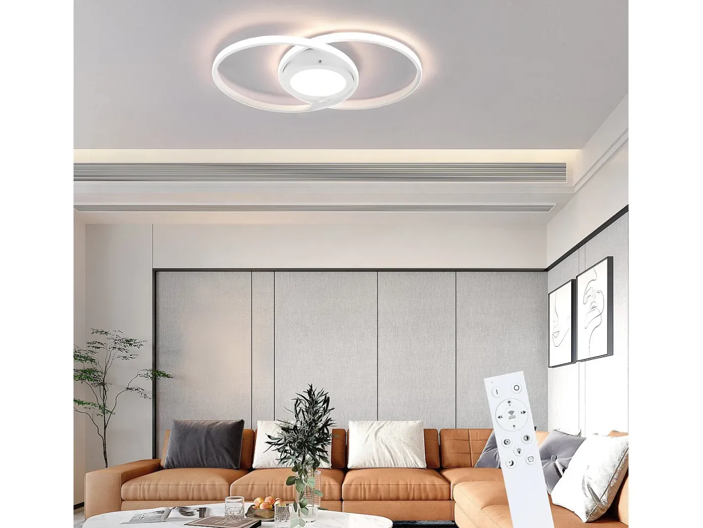 Best NETTLIFE Luz de Techo LED Regulable con Control Remoto 48W Diseño para el Salón Dormitorio Lámpara Moderna para Cocina Oficina Blanco