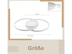 Best NETTLIFE Luz de Techo LED Regulable con Control Remoto 48W Diseño para el Salón Dormitorio Lámpara Moderna para Cocina Oficina Blanco