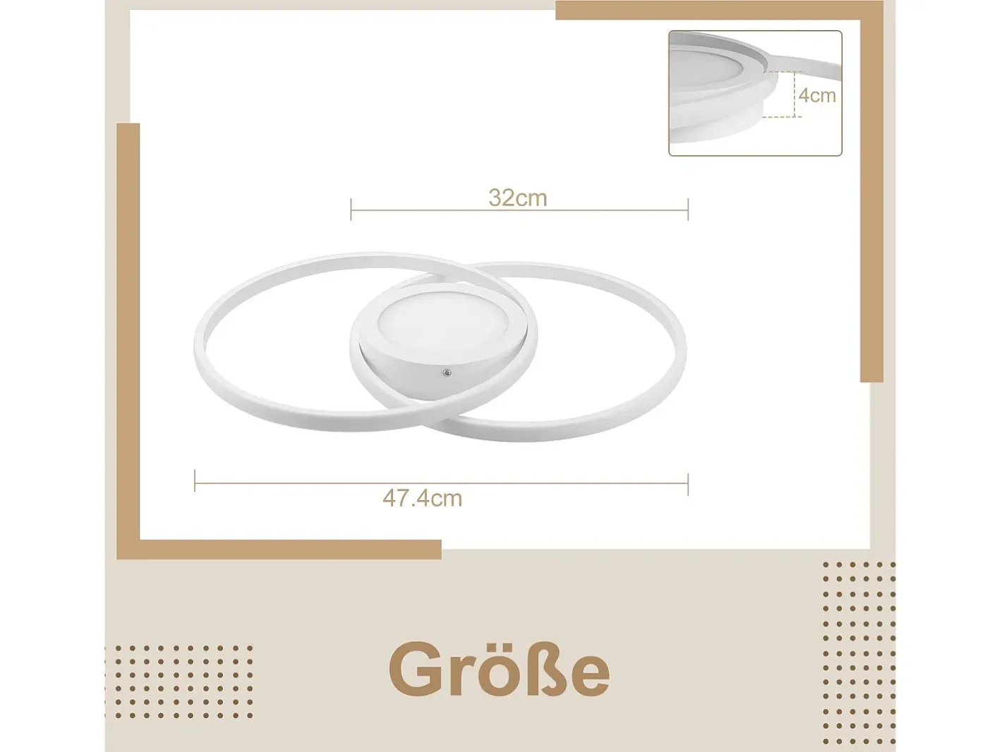 Best NETTLIFE Luz de Techo LED Regulable con Control Remoto 48W Diseño para el Salón Dormitorio Lámpara Moderna para Cocina Oficina Blanco