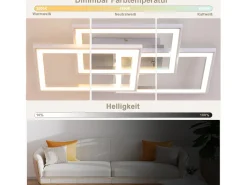 Outlet NETTLIFE Luz de Techo LED RGB Lámpara de Dormitorio Moderna Regulable con Control Remoto 45W Geométrica para Sala Comedor Blanco