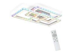 Outlet NETTLIFE Luz de Techo LED RGB Lámpara de Dormitorio Moderna Regulable con Control Remoto 45W Geométrica para Sala Comedor Blanco