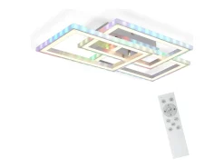 Outlet NETTLIFE Luz de Techo LED RGB Lámpara de Dormitorio Moderna Regulable con Control Remoto 45W Geométrica para Sala Comedor Blanco