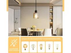 Clearance NETTLIFE Mesa de comedor suspendida, lámpara colgante vintage, colgante E27, colgante negro, 1 bombilla retro industrial. Dorado