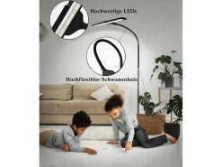 Clearance NETTLIFE Mesa de luz LED Salón Dimmable - Moderna, 10W Táctil, Oficina con temporizador, Cama con cuello de cisne ajustable Negro