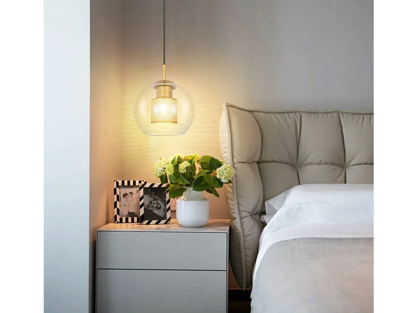 NETTLIFE Mesa suspendida para comedor de vidrio - 1 lámpara vintage E27 con una llama, lámpara de techo negra. Transparente Outlet