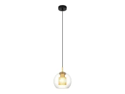 NETTLIFE Mesa suspendida para comedor de vidrio - 1 lámpara vintage E27 con una llama, lámpara de techo negra. Transparente Outlet