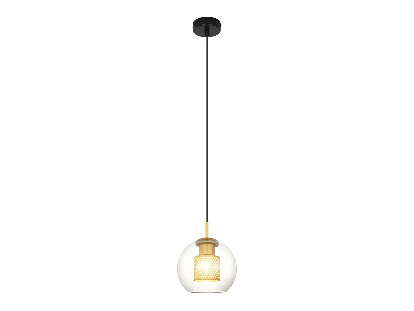 NETTLIFE Mesa suspendida para comedor de vidrio - 1 lámpara vintage E27 con una llama, lámpara de techo negra. Transparente Outlet