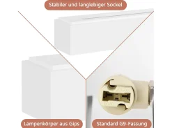 Online NETTLIFE Modern G9 Aplique de pared interior de yeso para pasillo Escaleras arriba y abajo Blanco