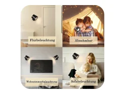 NETTLIFE Aplique Para Pared-Pack de 2 Lámpara de pared de jaula de metal interiores, lámpara de techo de metal ajustable moderna regulable de 360 ​​​​°, diseño Negro
