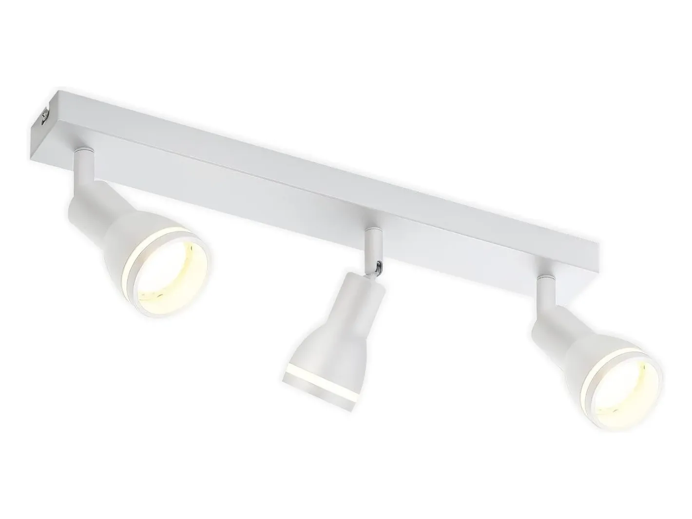 NETTLIFE Plafón-Plafófono moderno: 3 focos del techo orientables de metal, plafófono GU10, para habitación, comedor, sin bombilla. Blanco