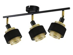 NETTLIFE Plafón-Plafón de 3 focos E14 vintage con llama retro dormitorio en metal dorado ajustable industrial para cocina Negro