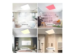 NETTLIFE Plafón LED Color Regulable 24W con Mando a Distancia Retroiluminación Cuadrado 45cm para Salón Dormitorio Cocina Habitación Infantil Blanco Sale