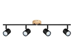 NETTLIFE Plafón LED de 4 llama - Plafón GU10 Foco giratorio Aplique de madera Foco de pared para salón dormitorio Sin bombilla Negro Online