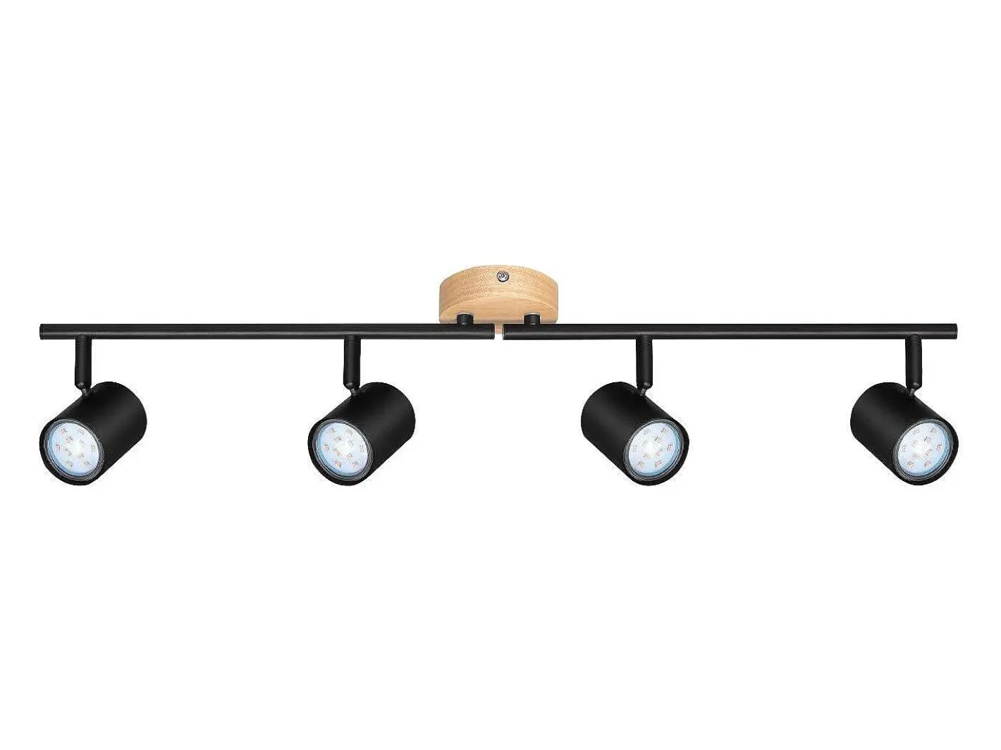 NETTLIFE Plafón LED de 4 llama - Plafón GU10 Foco giratorio Aplique de madera Foco de pared para salón dormitorio Sin bombilla Negro Online
