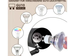 New NETTLIFE Plafón LED de 3 llama - Plafón GU10 Foco giratorio Aplique de madera Foco de pared para salón dormitorio Sin bombilla Negro