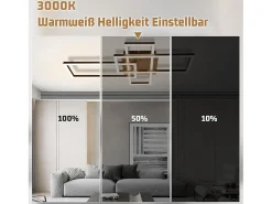 Clearance NETTLIFE Plafón LED 3000K de madera negra, lámpara de habitación de diseño moderno, plafón de 32W de luz blanca cálida. Negro