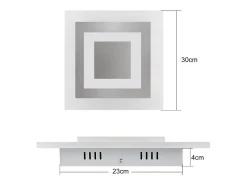 New NETTLIFE Plafón LED: Lámpara de Salón 30 cm, Lámpara de Cocina Regulable 23 W, Lámpara Moderna con Mando a Distancia para Dormitorio Blanco