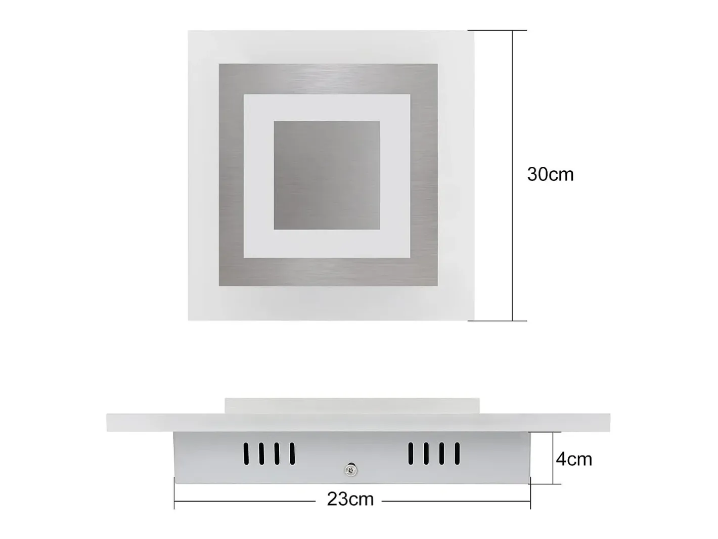 New NETTLIFE Plafón LED: Lámpara de Salón 30 cm, Lámpara de Cocina Regulable 23 W, Lámpara Moderna con Mando a Distancia para Dormitorio Blanco