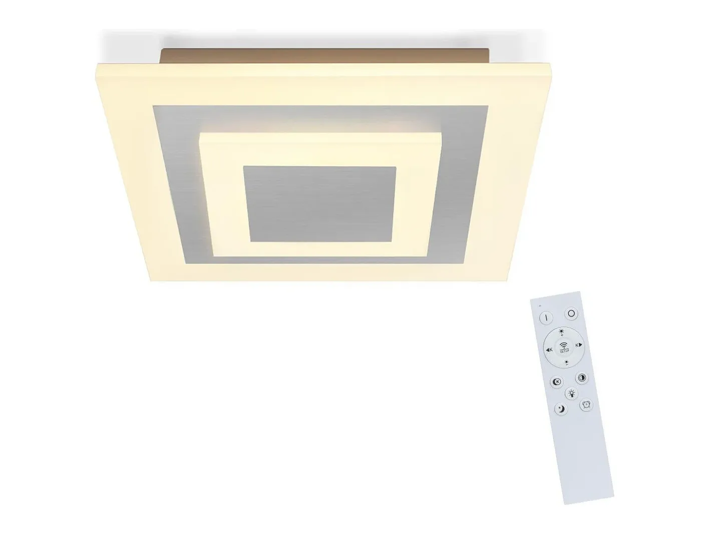 New NETTLIFE Plafón LED: Lámpara de Salón 30 cm, Lámpara de Cocina Regulable 23 W, Lámpara Moderna con Mando a Distancia para Dormitorio Blanco