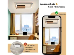 NETTLIFE Plafón-, plafón LED moderno de 12W, madera, 3000K. Negro