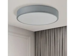 New NETTLIFE Plafón LED para habitación, lámpara de techo con pantalla difusora de tejido moderno, redondo, 3000K, 12W Verde claro