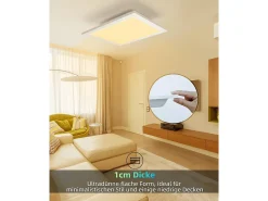 NETTLIFE Plafón LED para salón, panel de 60*60 cm, 40 W, plano, 3000 K. Blanco Discount
