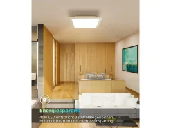NETTLIFE Plafón LED para salón, panel de 60*60 cm, 40 W, plano, 3000 K. Blanco Discount
