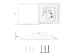 NETTLIFE Plafón LED para salón, panel de 60*60 cm, 40 W, plano, 3000 K. Blanco Discount