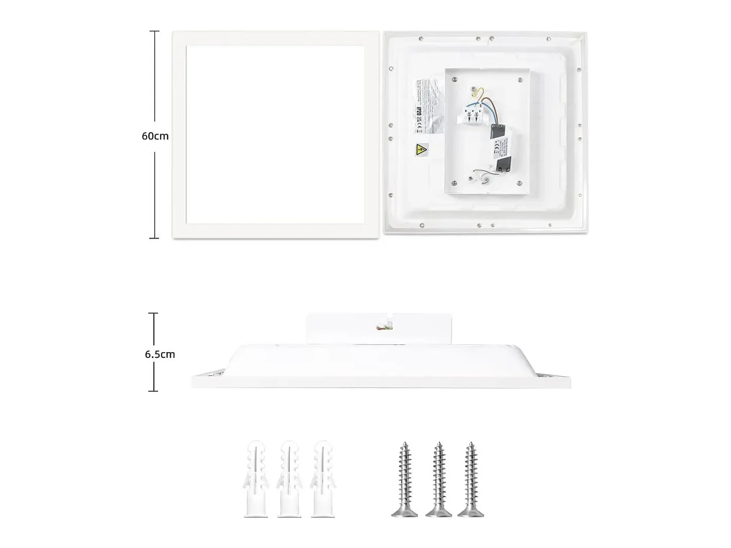 NETTLIFE Plafón LED para salón, panel de 60*60 cm, 40 W, plano, 3000 K. Blanco Discount