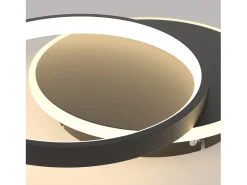 NETTLIFE Plafón-Plafón LED para salón, dimmable, moderno, con mando a distancia para el pasillo. Negro