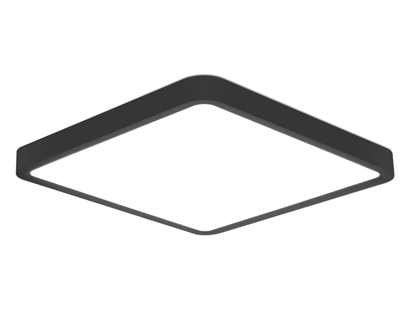 NETTLIFE Plafón LED Plano 23CM 6500K 18W Cuadrado Dormitorio LED Integrado Permanentemente Negro Best