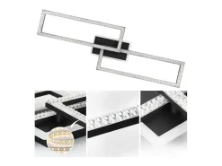 NETTLIFE Plafón-Plafón LED regulable diseño moderno 56W Negro
