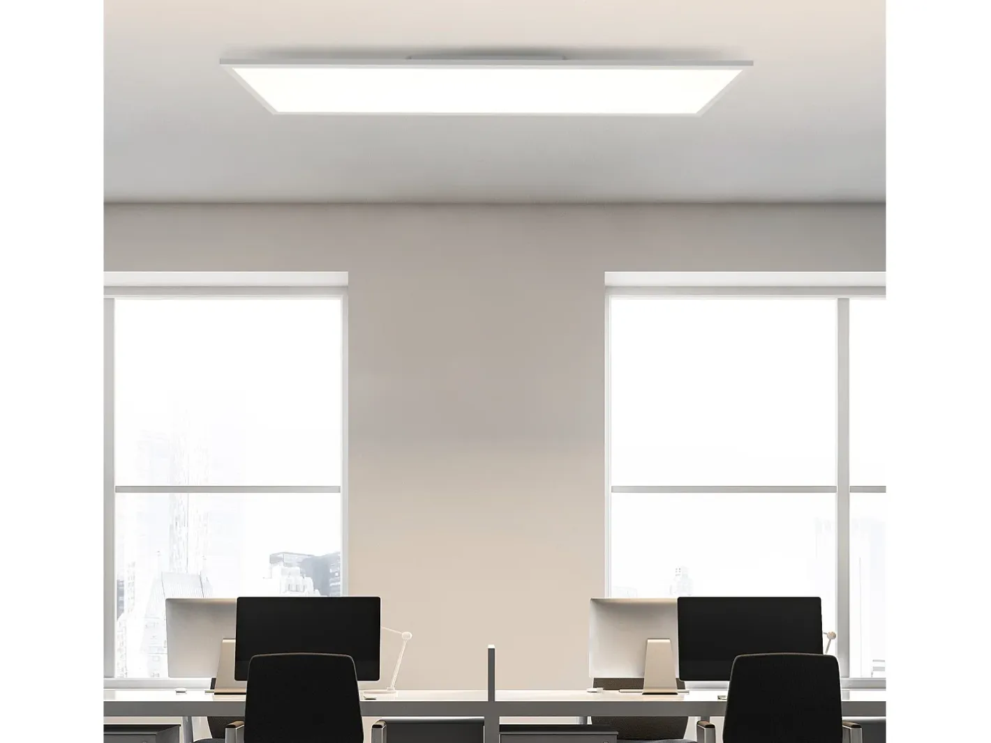 NETTLIFE Plafón LED regulable 100x25 cm, panel de techo plano largo con mando a distancia, grande, 24W. Blanco Outlet