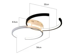 Discount NETTLIFE Plafón LED 37W, 54x32x8,5cm Moderno Regulable con Mando a Distancia Lámpara de Salón de Diseño de Metal para Dormitorio Oficina Blanco